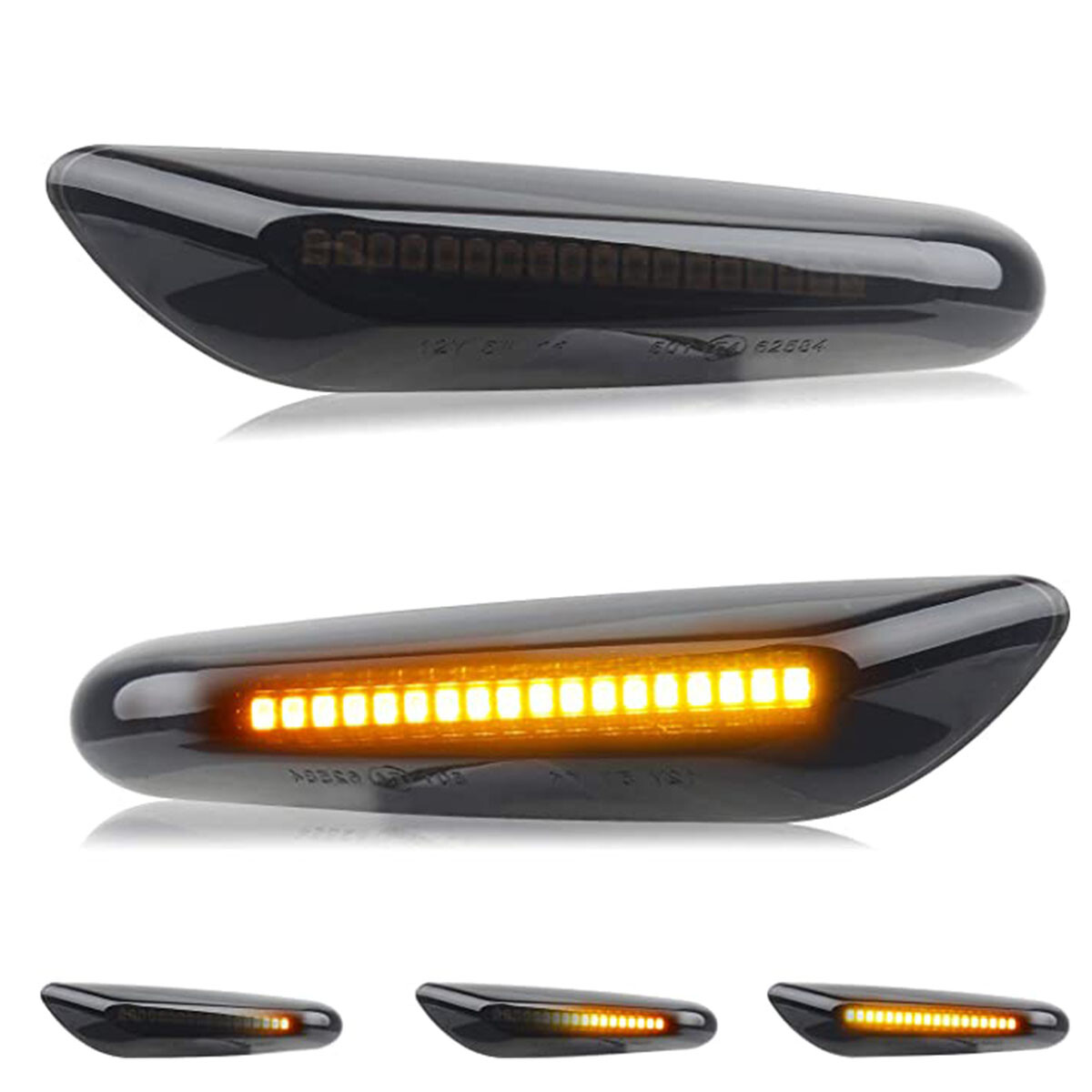 2x Smoked LED Fender Side Marker Light Sequential Turn Signal Lamp for BMW 328i