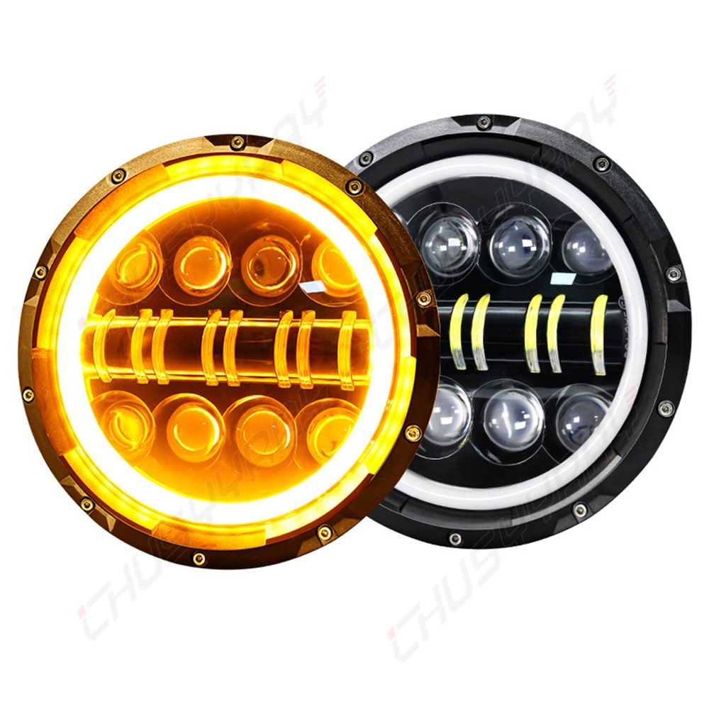 2pcs 7inch Led Round Headlight High-Low Beam for Peterbilt 379 359 Trucks