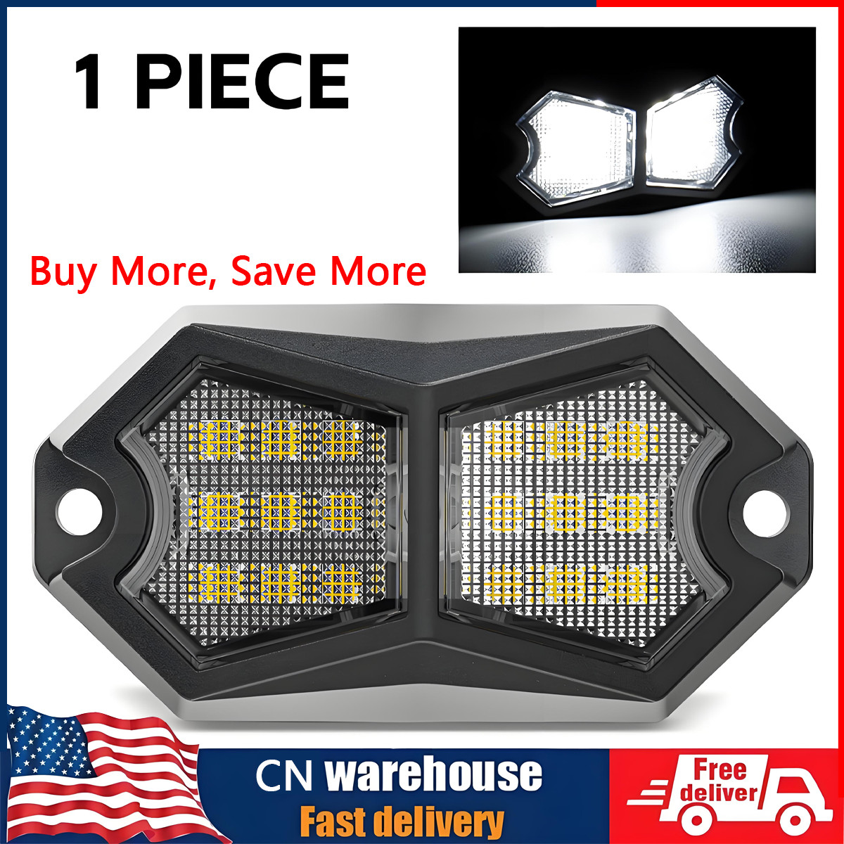 18LED Rock Light Pods For Off-Road Underglow Foot Wheel Well Light Truck ATV UTV
