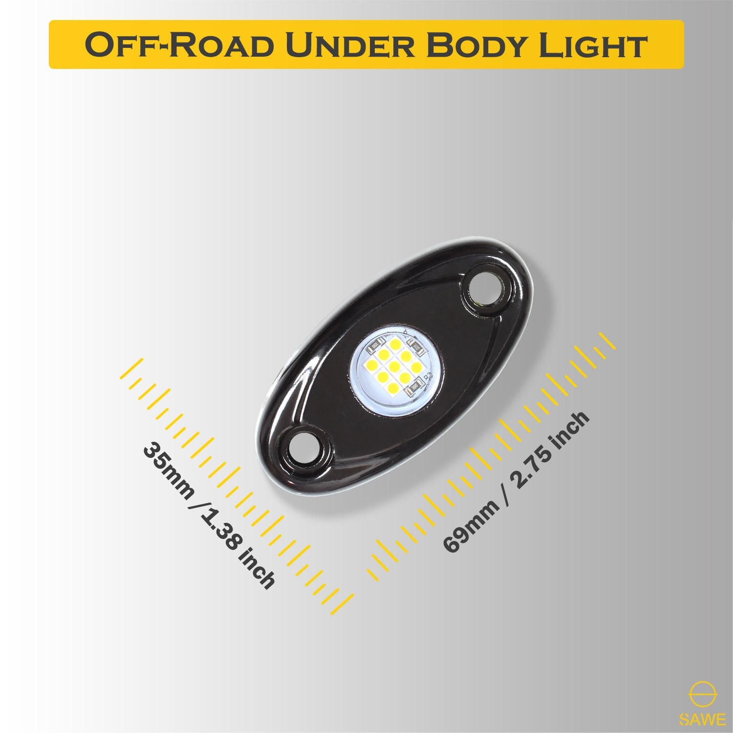 8x Amber LED Rock Light Pods Lights For JEEP Off Road Truck ATV Under Body Wheel
