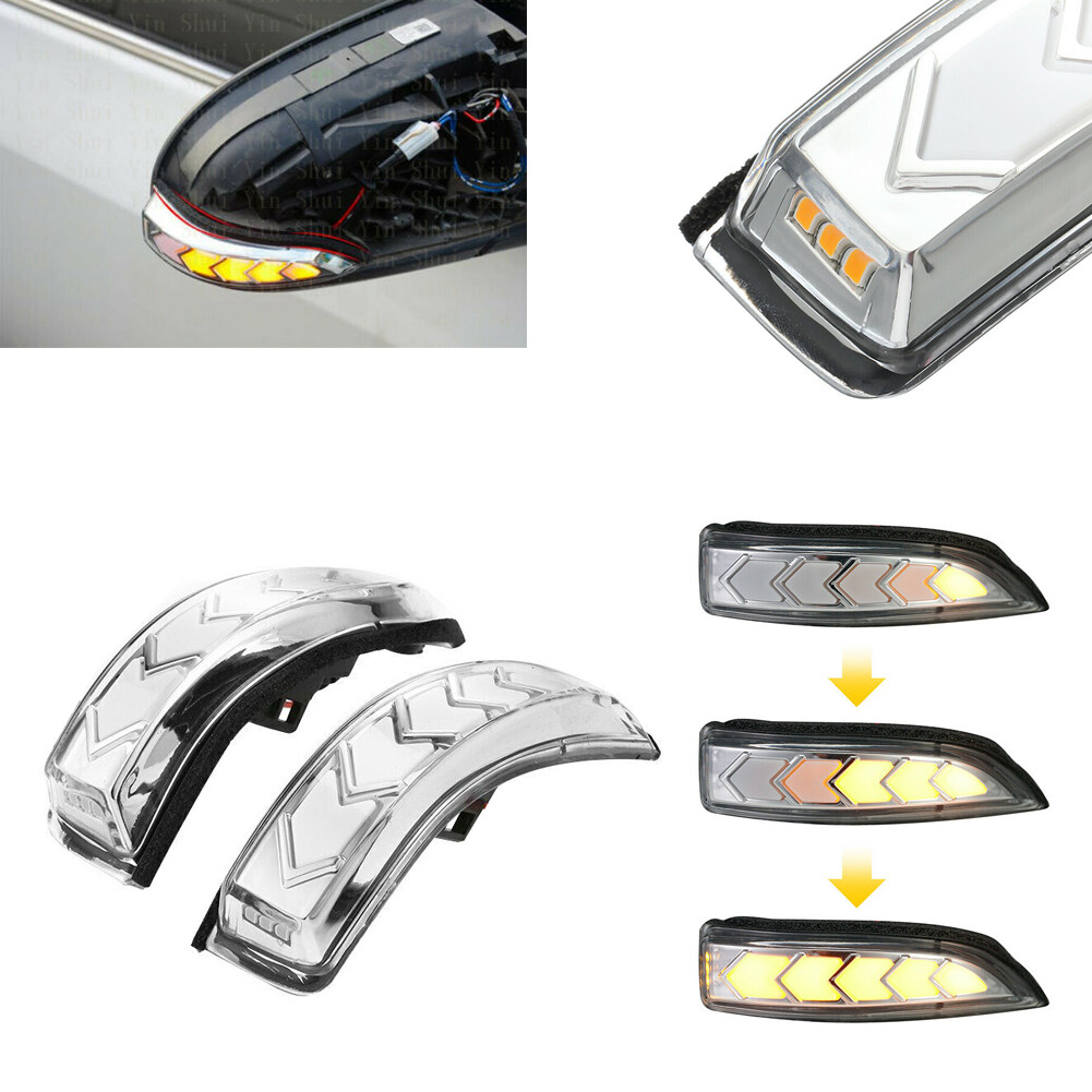 Fits Toyota Venza Corolla Clear White/Amber Side Mirror Sequential Signal Lights