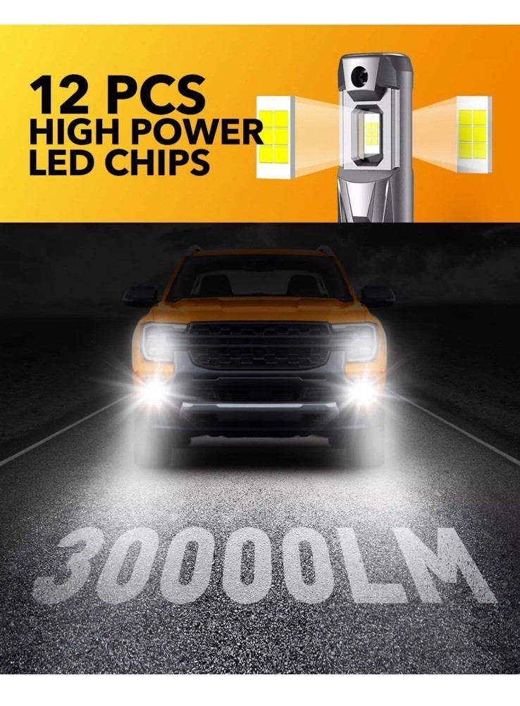 Oxilam 9012/HIR2 LED M55 Light Bulbs 120W 30000LM 6500K Cool White Pair New E8