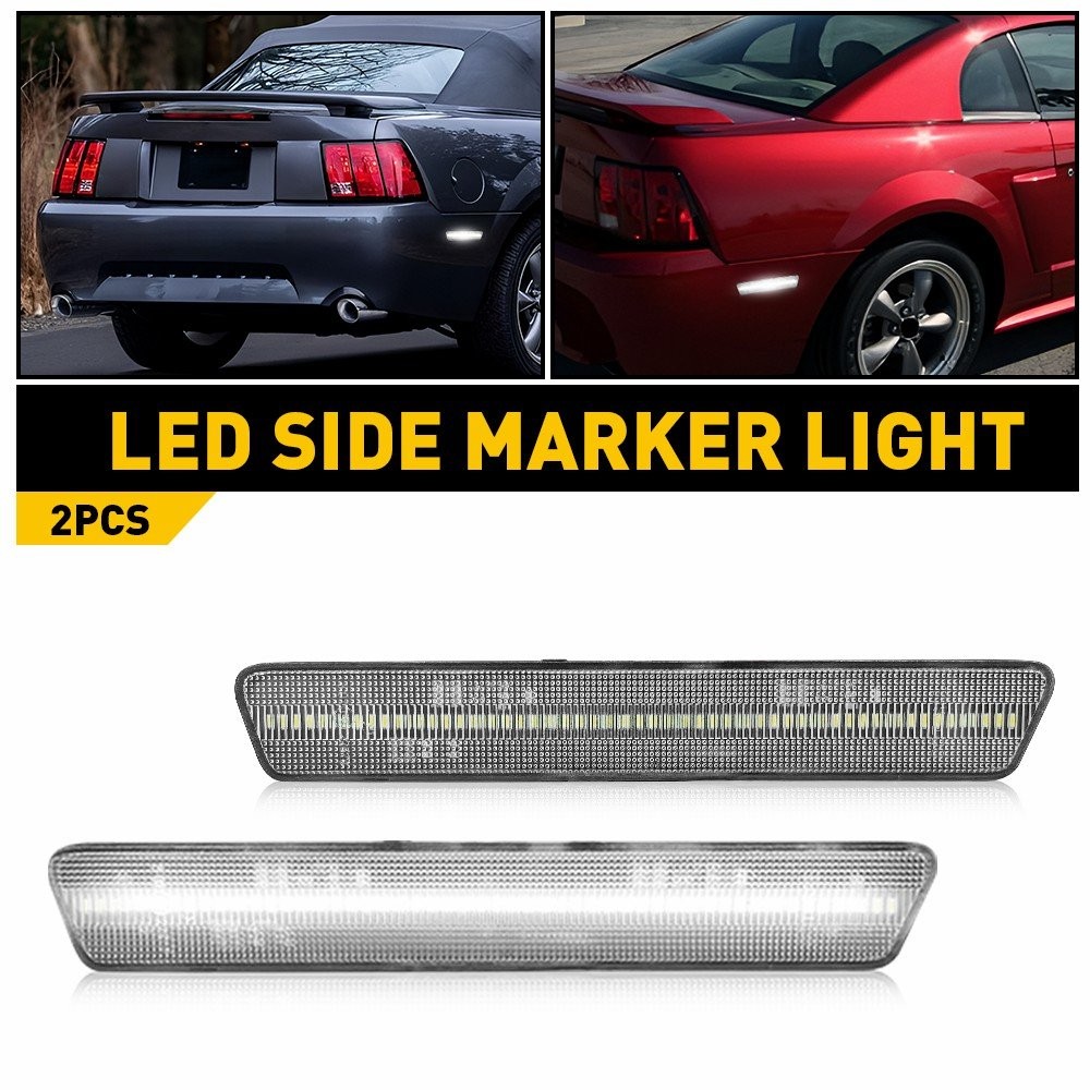 2/4x Clear White Rear Side Reflector Lights For 99-04 Ford Mustang XR3Z15A448AA