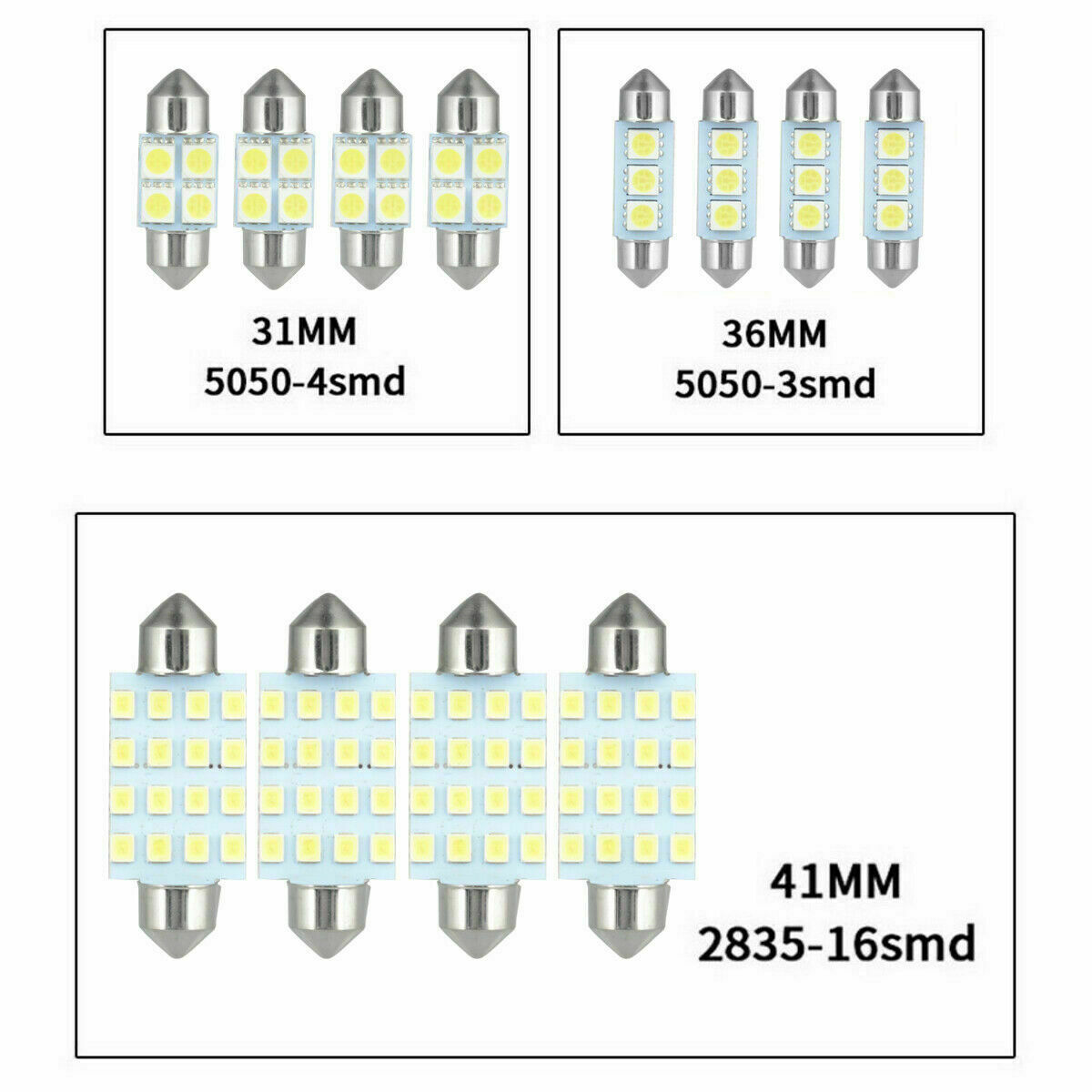 28Pcs Car Interior LED Light For Dome Map License Plate Lamp Bulbs Accessories