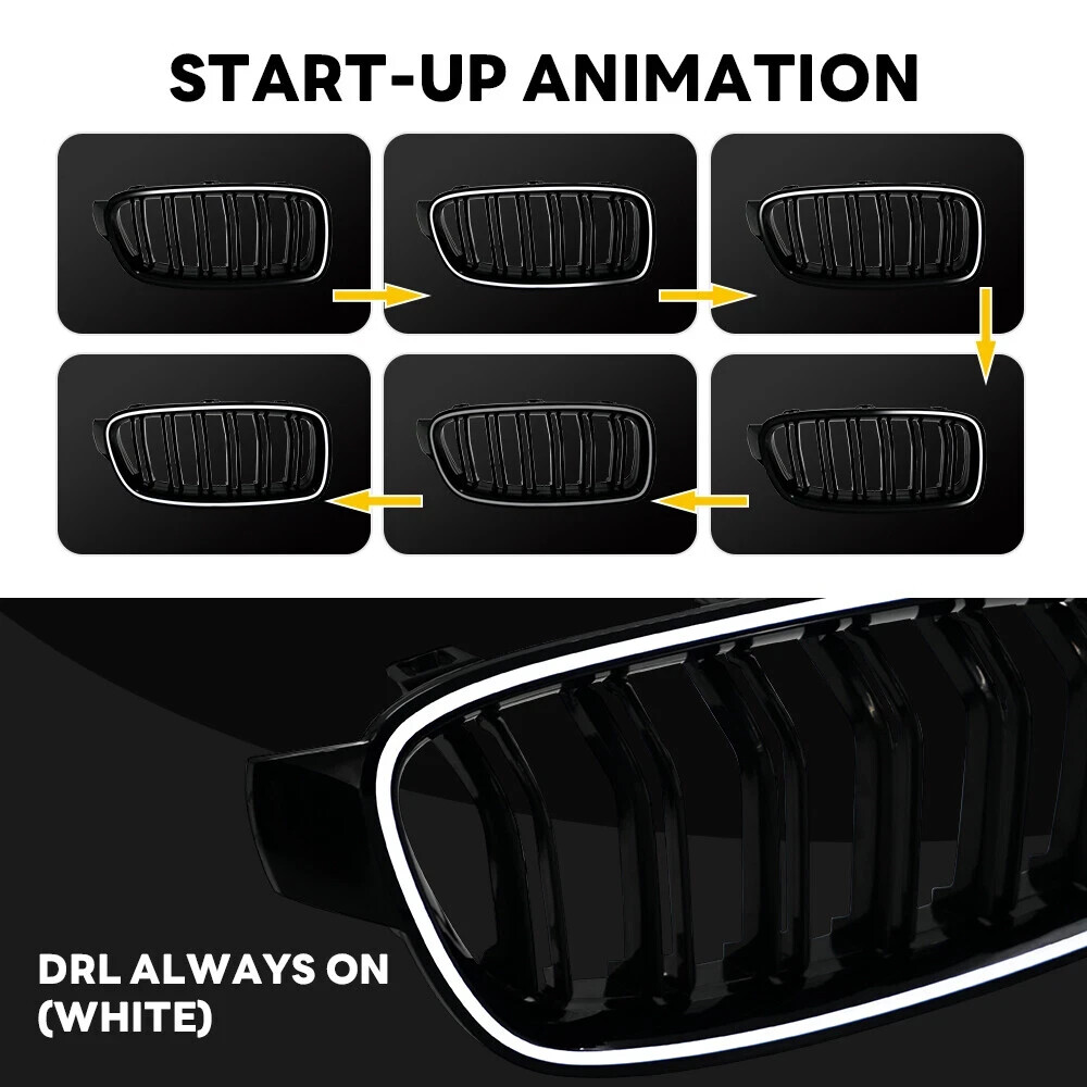 LED Light Front Kidney Grille Grill For BMW 5 Series F10 11 Grille Light 2014-17