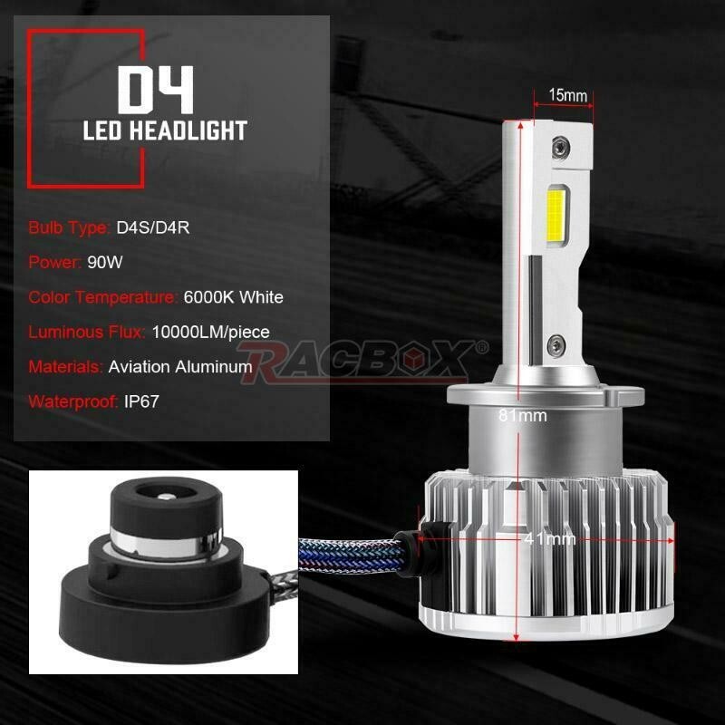 D4S D4R LED Headlight Kit Bulbs 180W 20000LM 6000K White HID Conversion Lamp