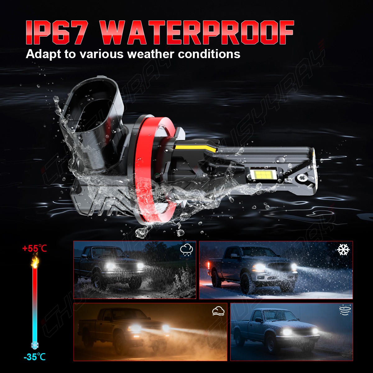 H11 H9 LED Headlight Super Bright Bulbs Kit 8000K White 330000LM High/Low Beam