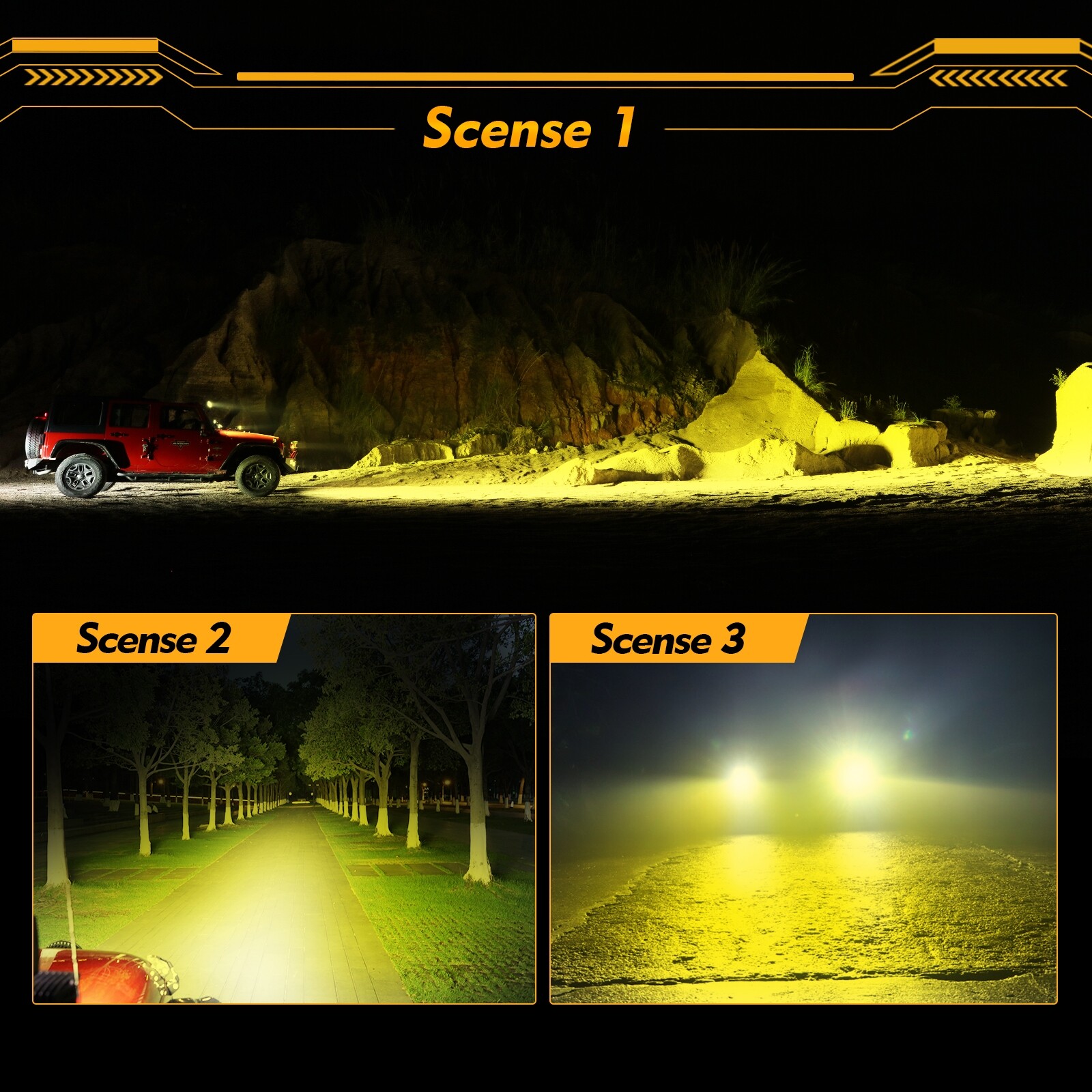 AUXBEAM For Yamaha Banshee Amber LED Cubes Fog Light Pods Spot Driving Lamps 2pc