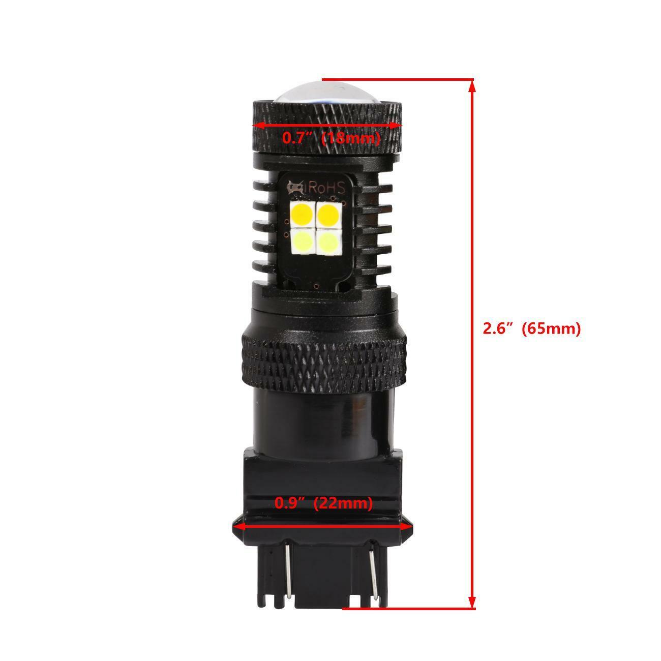 AUXBEAM 3157 T25 Dual Color Turn Signal Light Canbus LED Bulbs 3156 White Amber