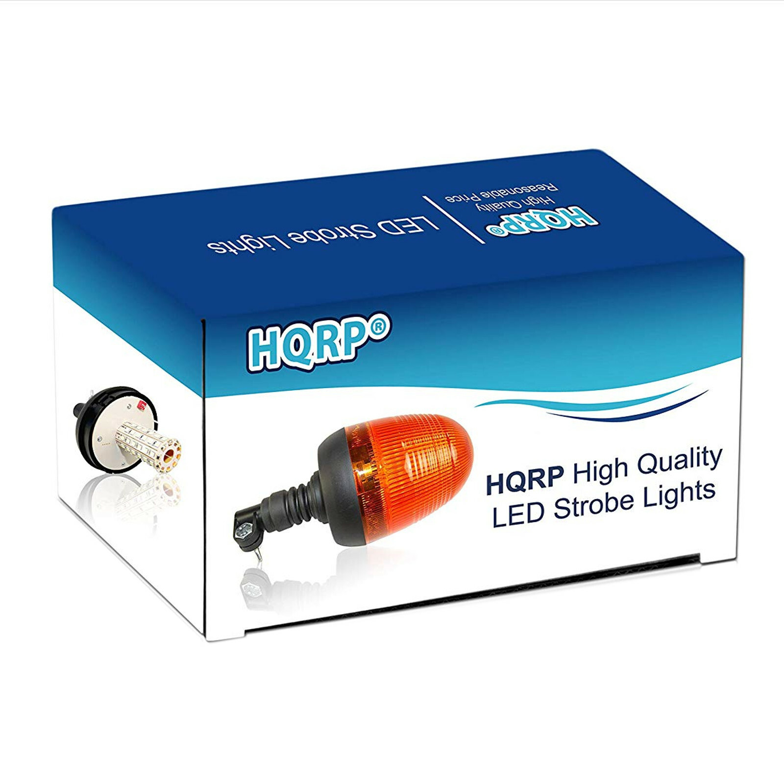 HQRP Amber Mini Beacon 60 LEDs SMD5050 Strobe Light 12V 360 Degrees Flash Lamp
