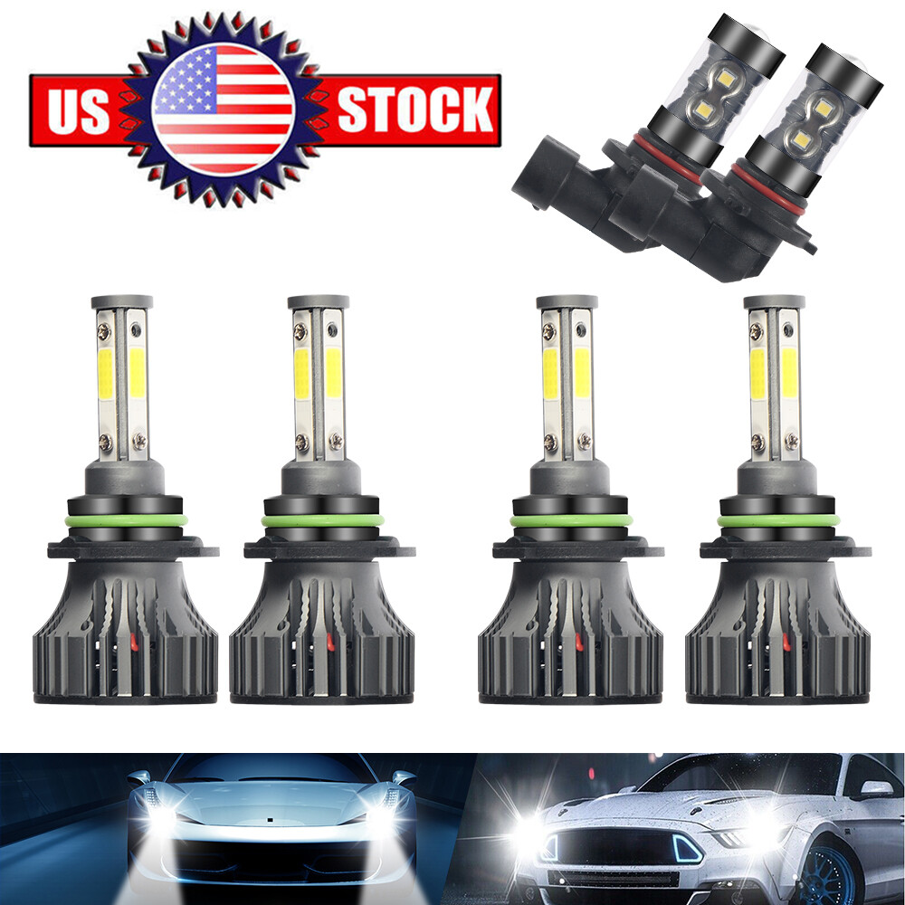 IP68 Waterproof For Chevy 2003-2005 2006 6000k LED Headlights+Fog Light Bulbs US