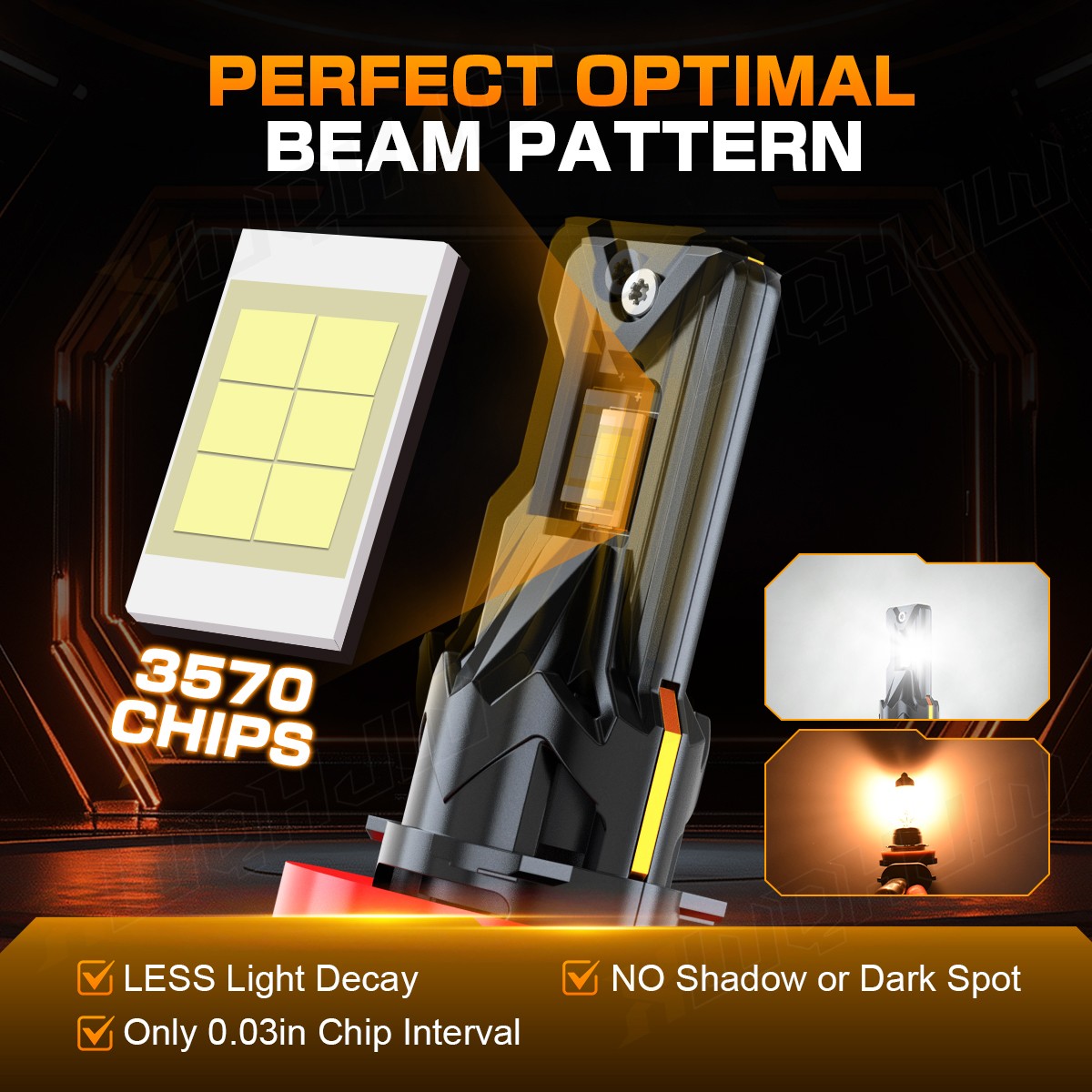 H11 LED Headlight Super Bright Bulbs Kit 6500K White 60000LM High/Low Beam
