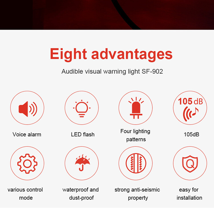 sound alarm led warning beacon flashing light emergency car alarm AC220V、DC9-30V