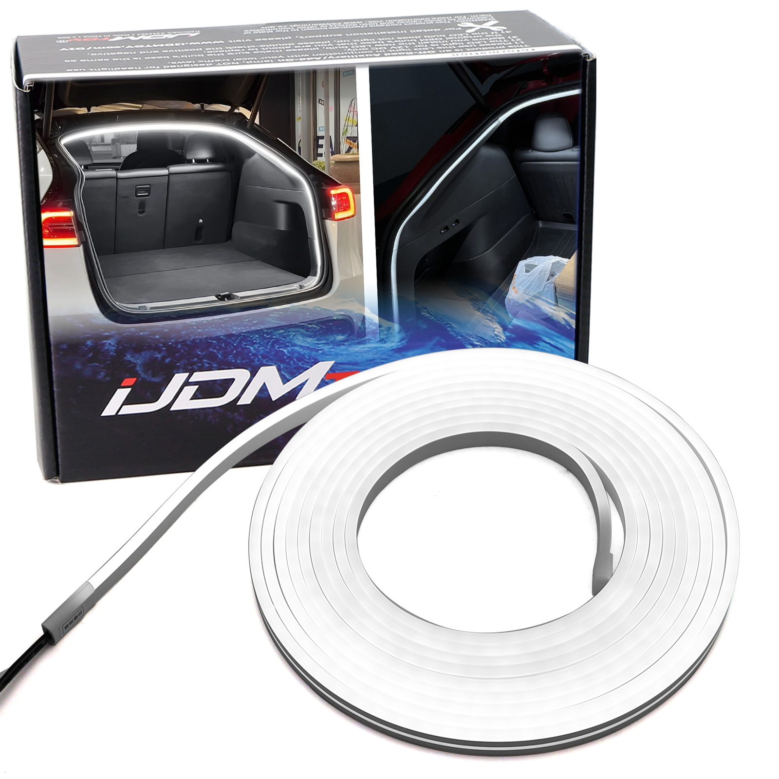 6K Cool White 360° Trunk Illumination LED Light Strip w/Switch For Tesla Model Y