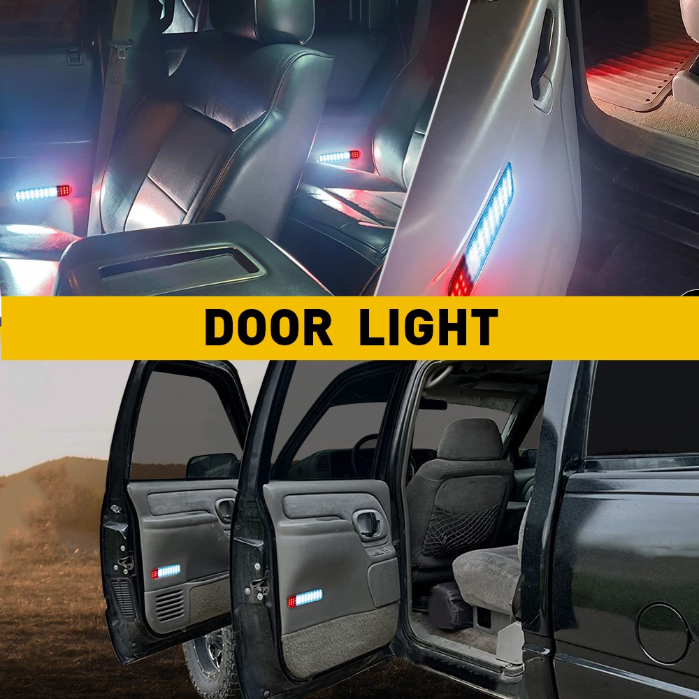 2 LED Door Courtesy Light Lamp for Chevy Silverado Suburban Tahoe GMC Blue+red F