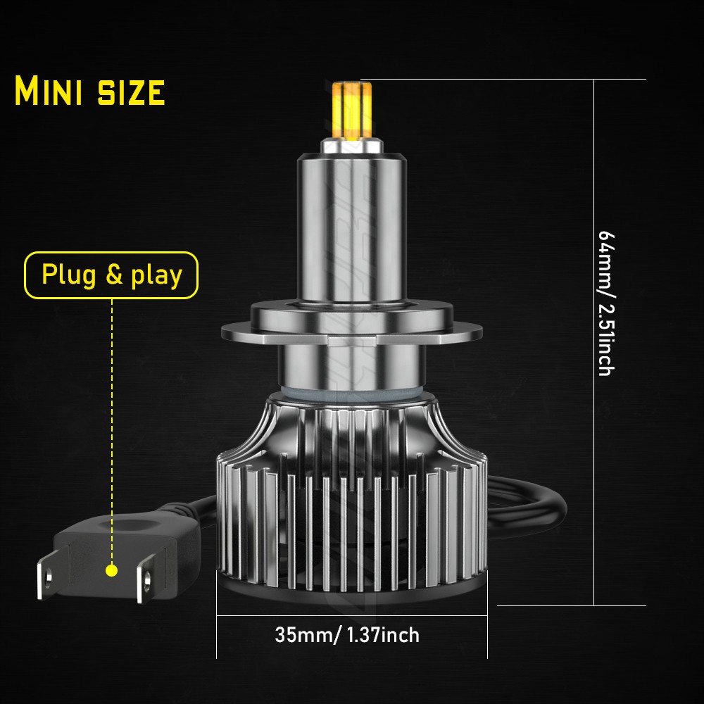 2x H7 LED Headlight Bulb Kit High Low Beam 6000K White New CSP 200W Super Bright