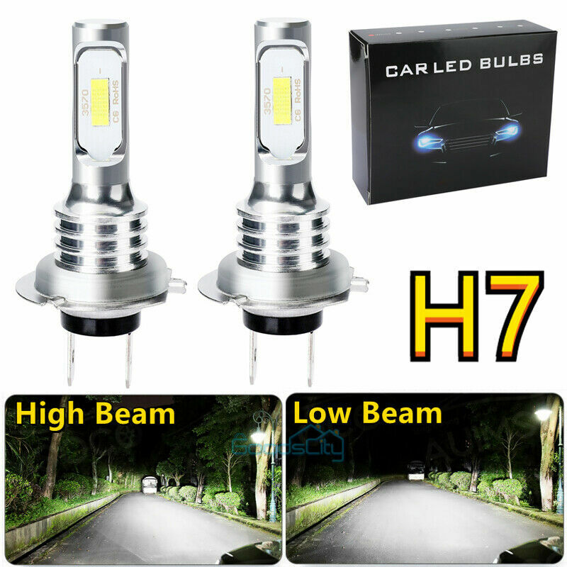 H7 Canbus LED Headlight Bulb High Low Beam Fog Light 100W 10000LM Bright 2pcs