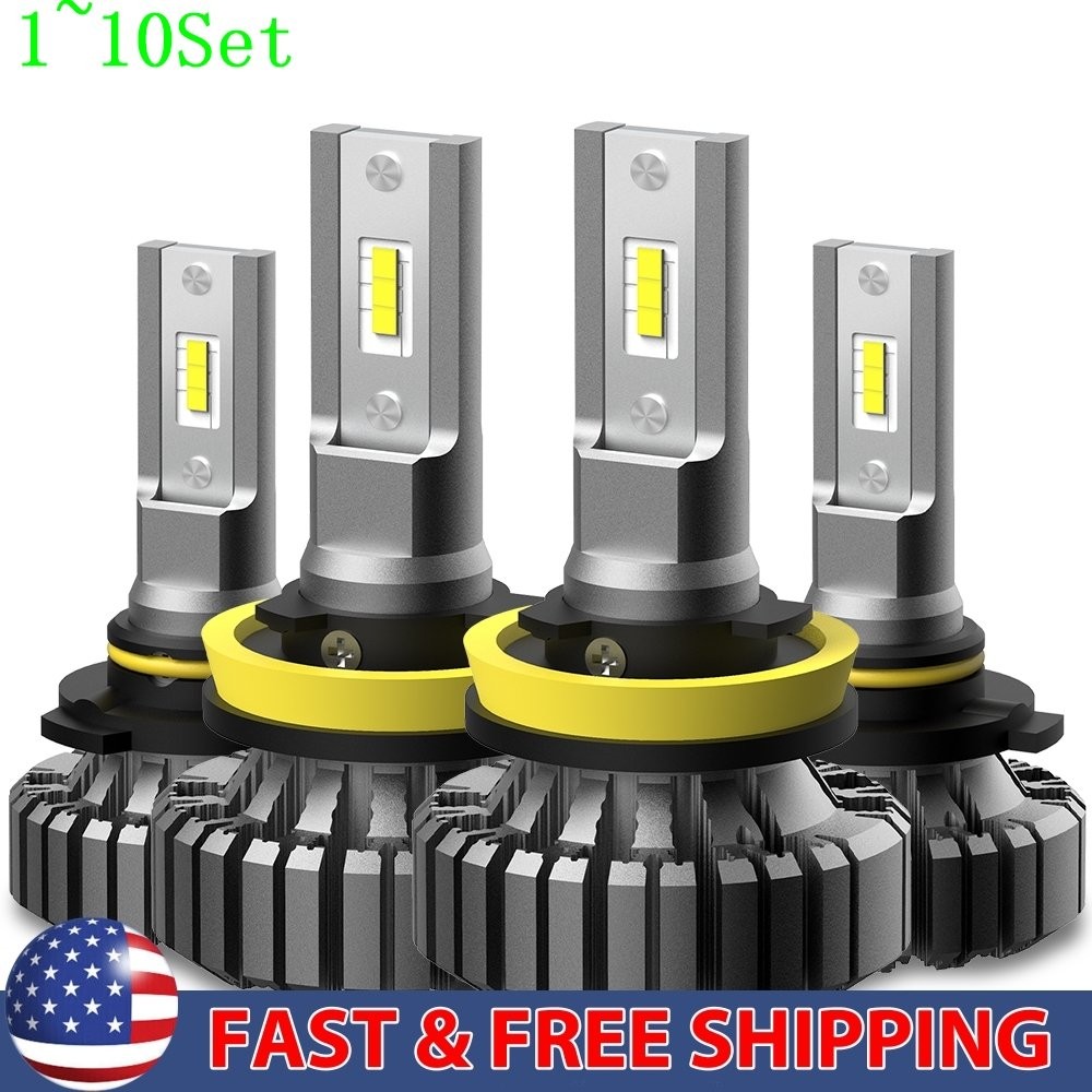 AUXITO H11 9005 9006 LED 100W Headlight Hi/Low Beam Bulb Fog Light 6500K 1-10Set