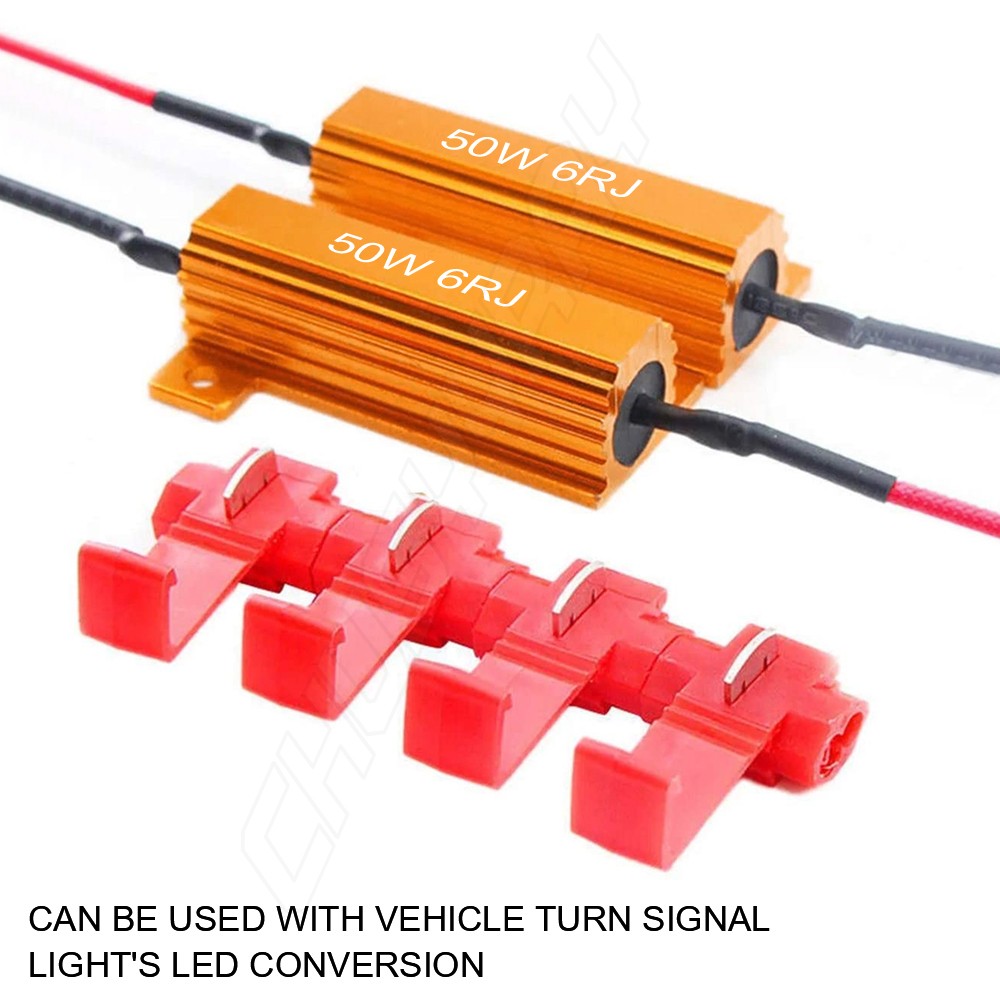 Led Light Bulb Load Resistor Corrector Turn Signal Park Blink Fix 50w 6 Ohm Pair