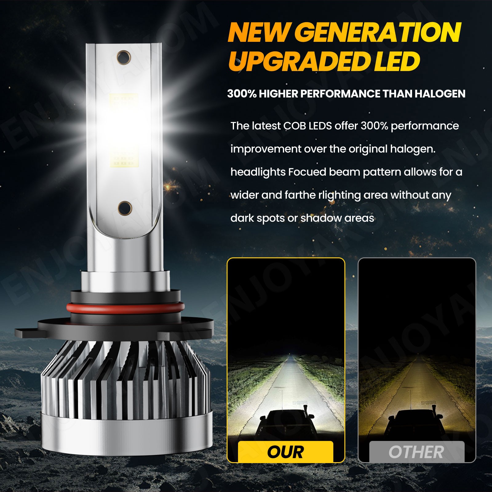 Combo 9005+H11+H11 LED Headlight Kit Fog Light Bulbs High Low Beam 6000K White