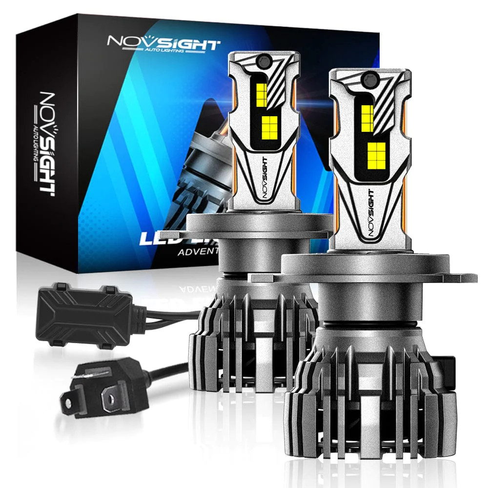 NOVSIGHT Pair 140W 32000LM H4 LED Headlight Bulbs Kit High/Low Beam 6500k White