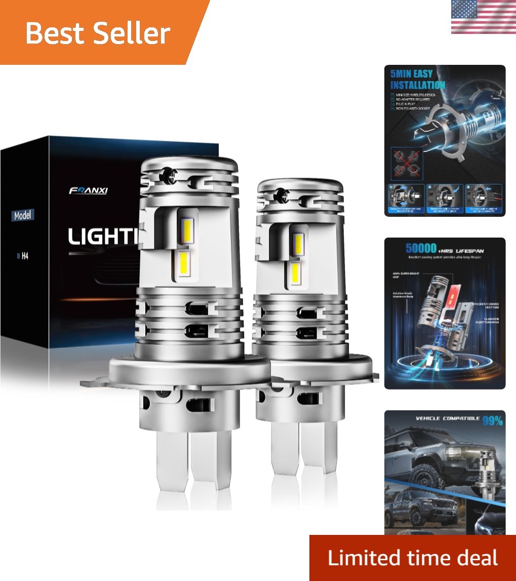 Aviation Aluminum 9003/HB2 Fog Light Bulbs – Cool White, 2-Pack, High Brightness