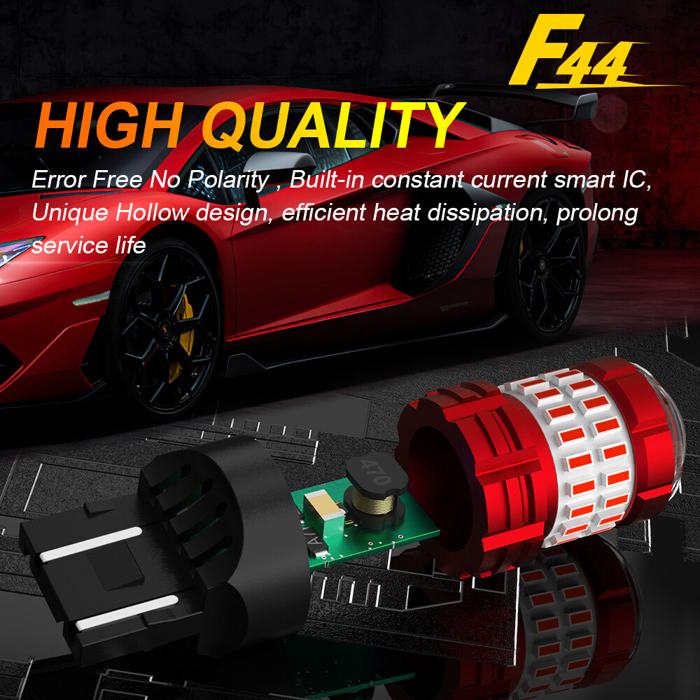 4X 7440 7443 RED Flash Strobe Blinking Brake Tail Stop Light LED Bulb For Honda