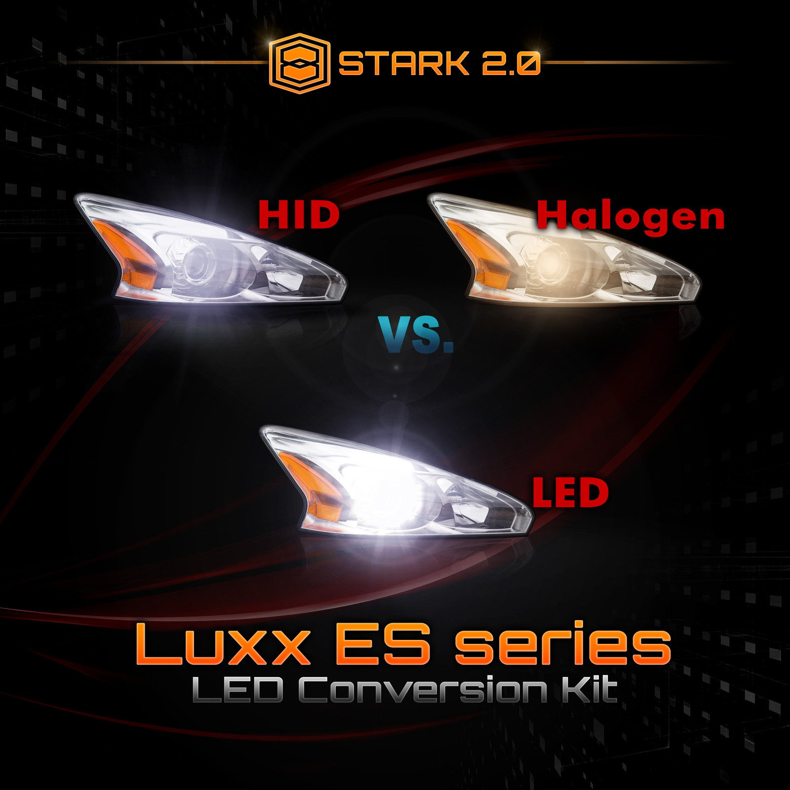 Stark 80W 9000LM Flip COB Chip LED Conversion Kit 6000K 6K Headlight – H7