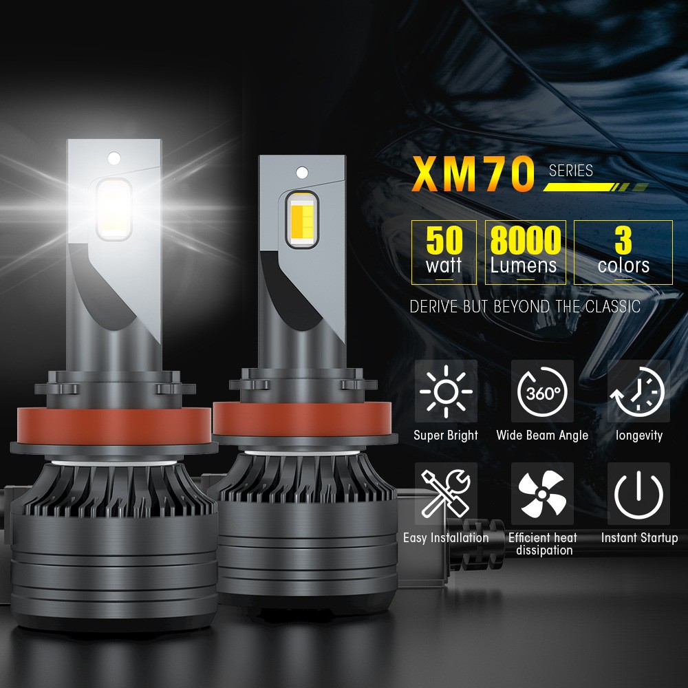 CAN BUS 9005 H11 LED Headlight Combo White Light Bulb High Low Beam 4PCS