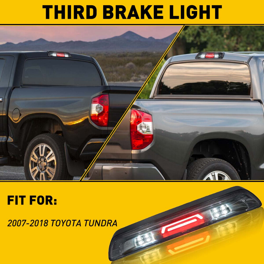 For 2007-2018 Toyota Tundra 3rd Third LED Brake Light Lamp Red White Accessories