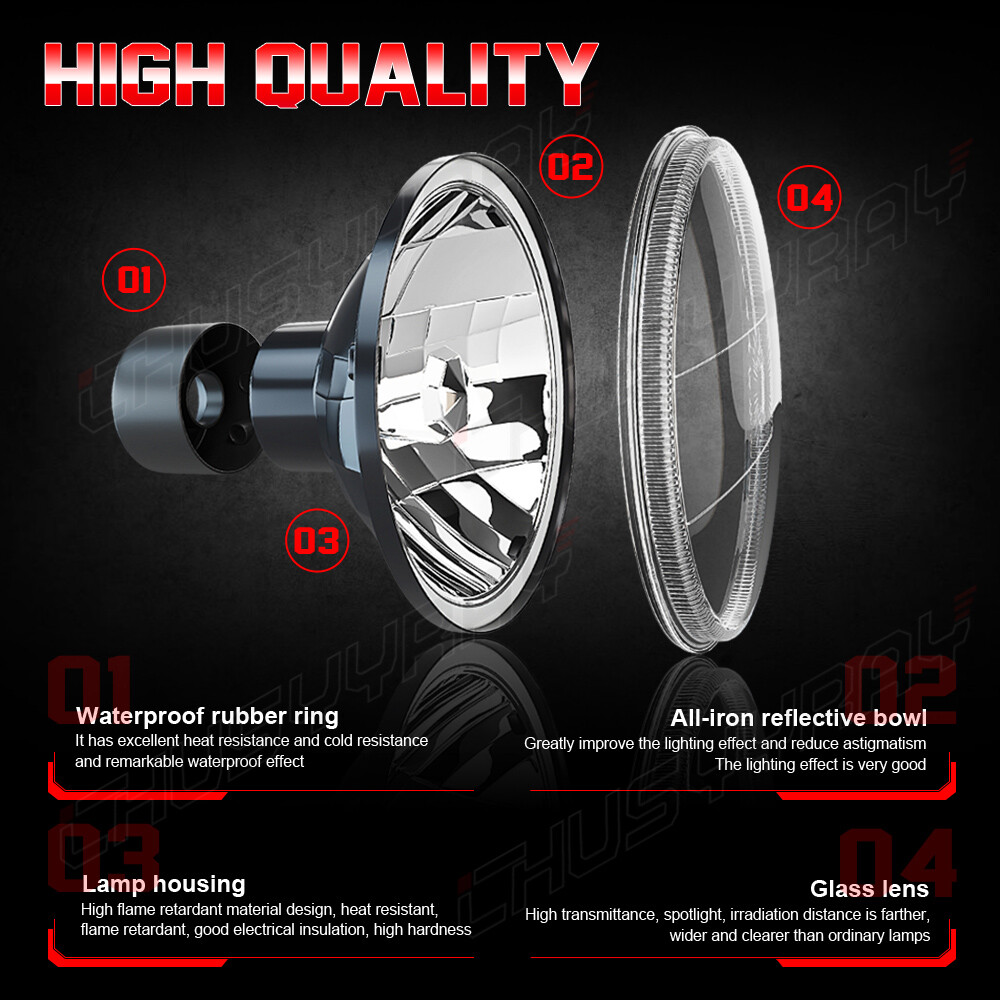 2pcs 7inch Led Round Headlight High-Low Beam for Peterbilt 379 359 Trucks