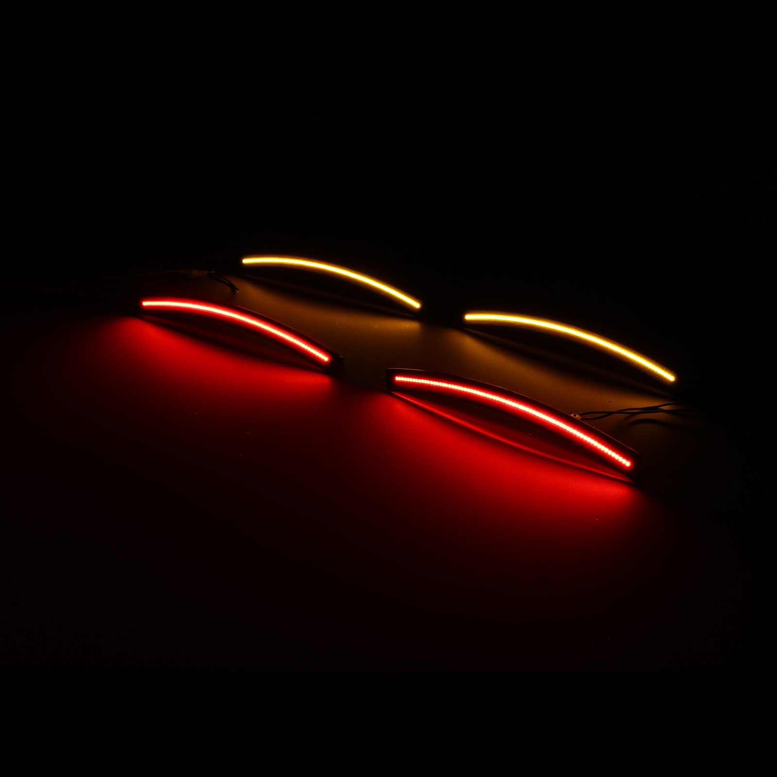 4pc Smoked Red Amber LED Front Rear Side Marker Lights For Corvette C7 2014-2019