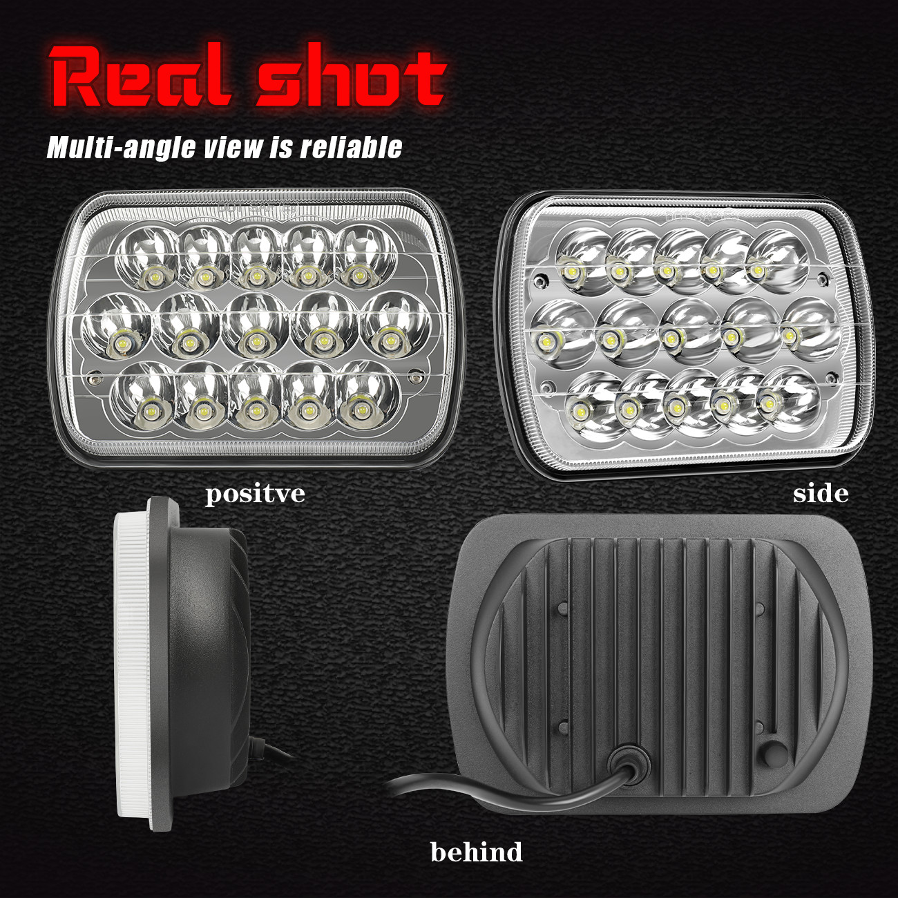 Pair 7×6 inch Led Headlights High Low Beam Fit Chevrolet C10 C20 C30 K10 K20 K30