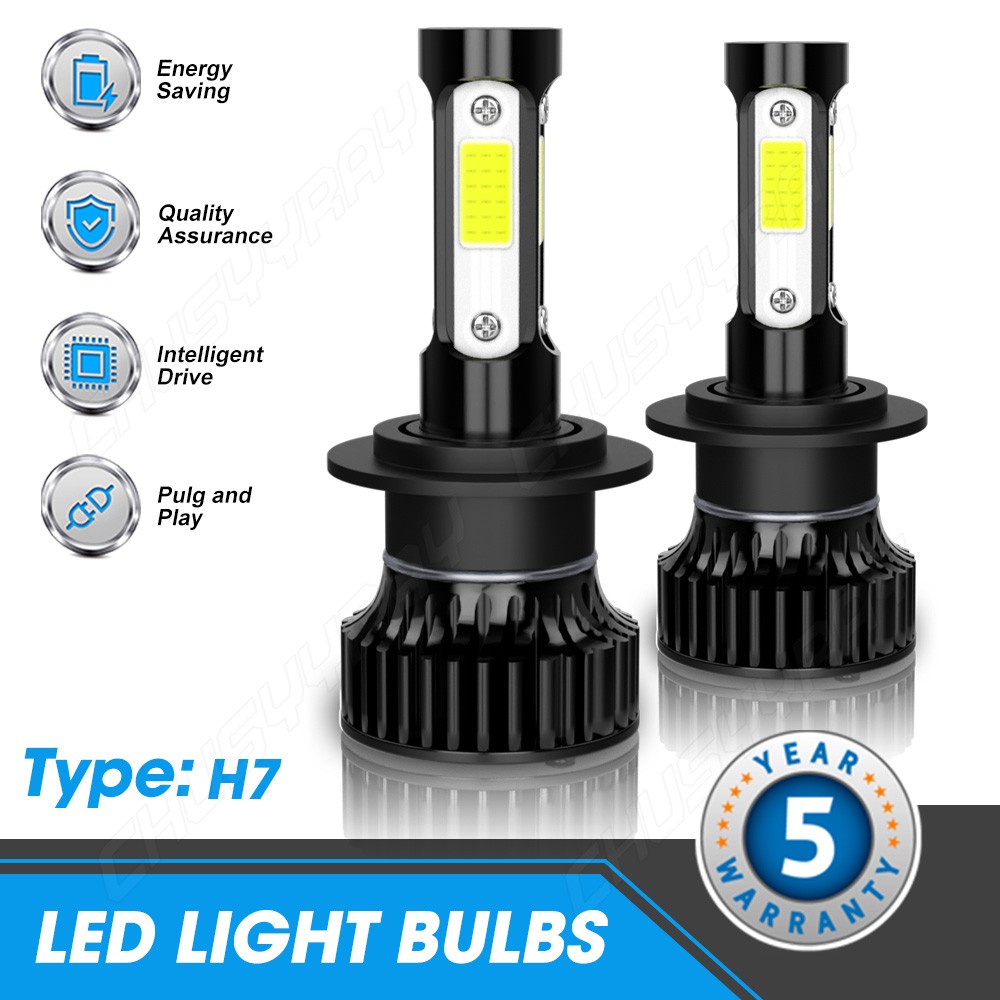 2x H7 LED Motorcycle Headlight Bulbs 6000K FITS Yamaha TDM 900 YZF-R1 1000 04-07