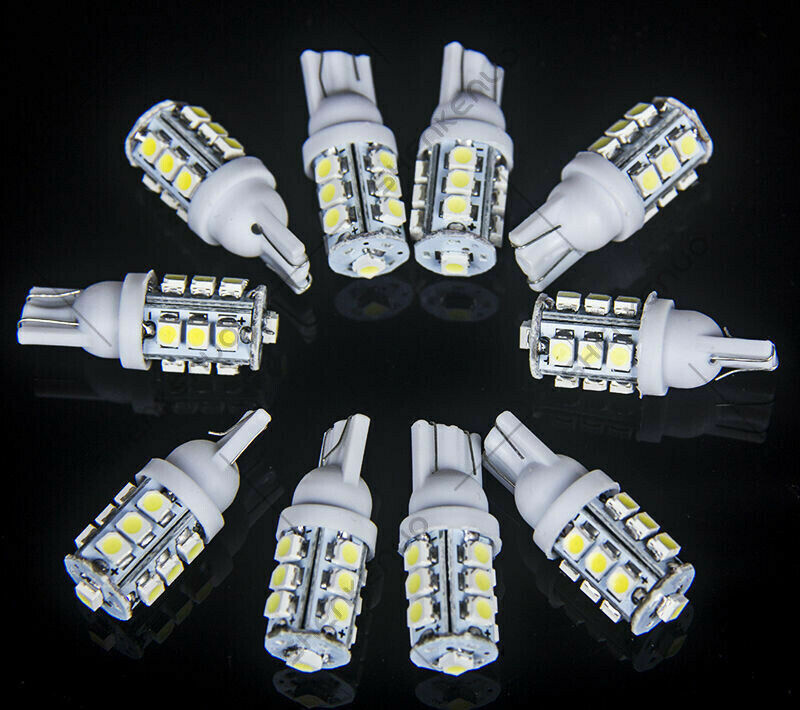 10PCS LED Landscape Light 13Led/smd Bulb 194 T10 T5 Wedge Base 12v Dc 1407ww BF