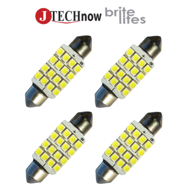 Jtech 4x 39mm(1.54″) 16-SMD White LED Bulb 6411 6413 6418 6451 6461 6475 6476