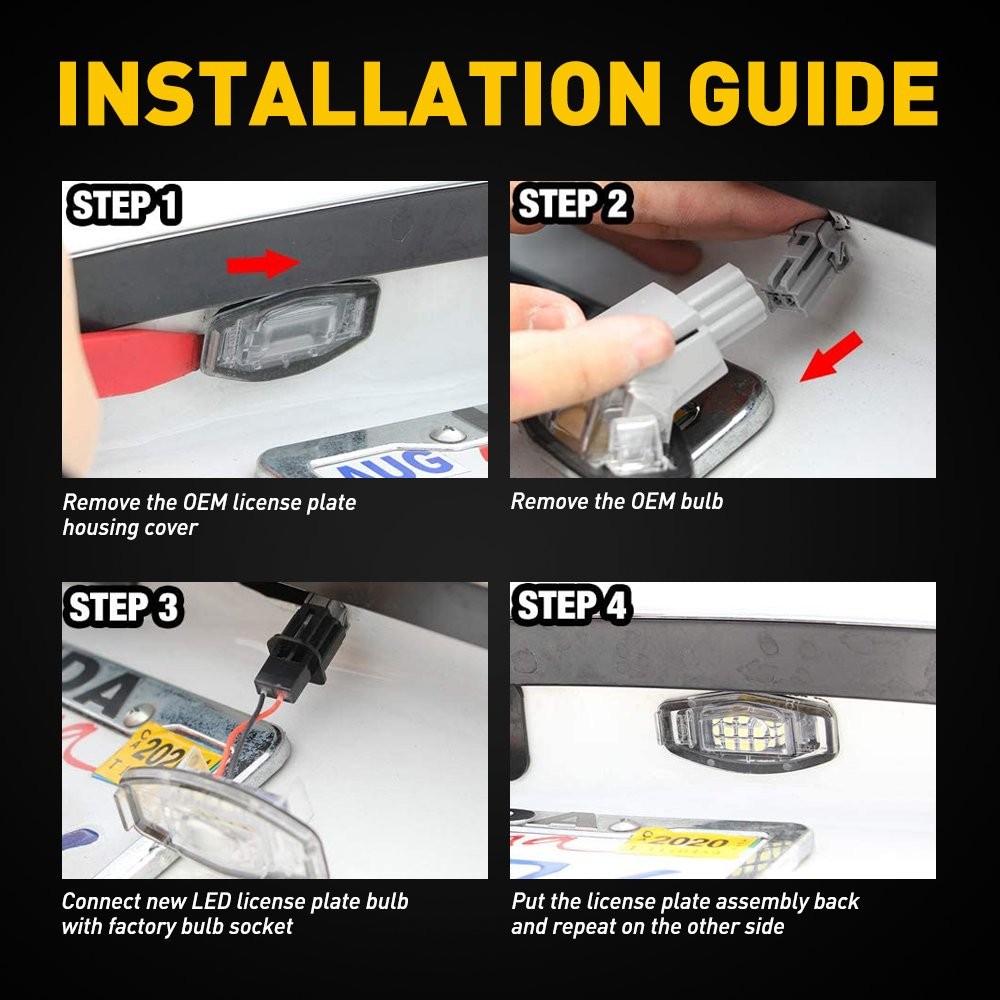 LED License Plate Light For Honda Civic Accord Acura TSX TL Direct Replacement 2