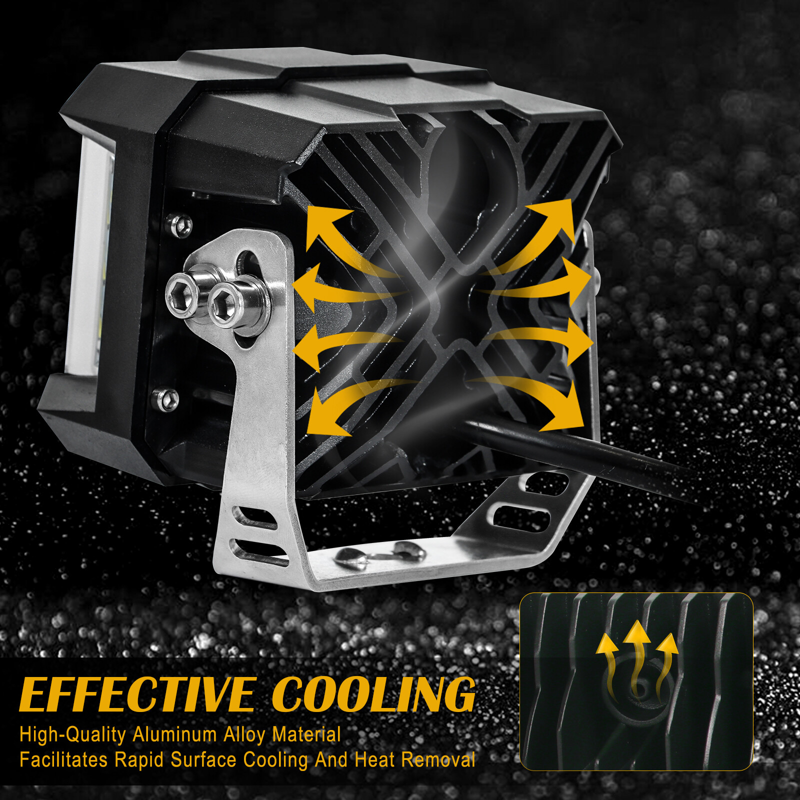 White 5″ Side Shooter LED Cube Pods Driving Lights DRL Work Light Bar for Jeep