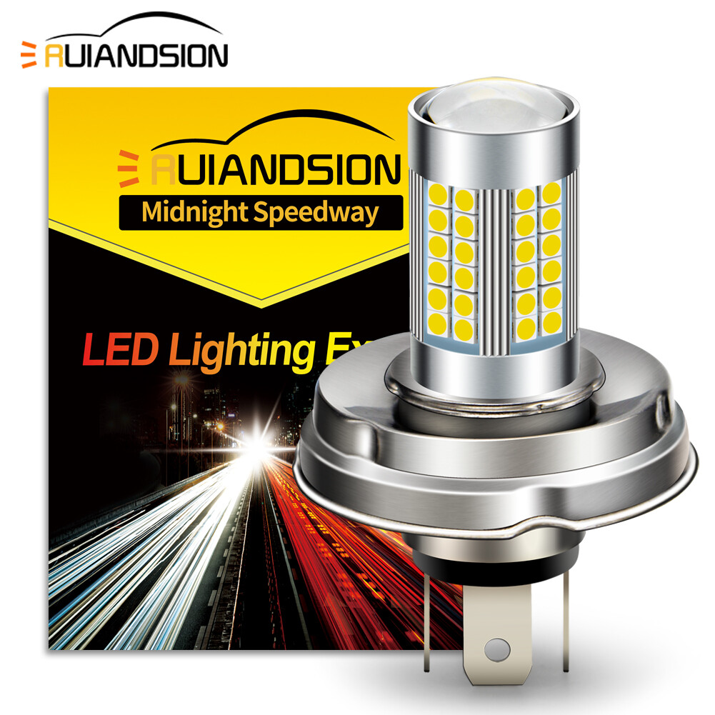 1PC P45T 3030 66 LED 6V Beetle Citroen Motorbike Headlight Bulb Hi/Lo Lamp White