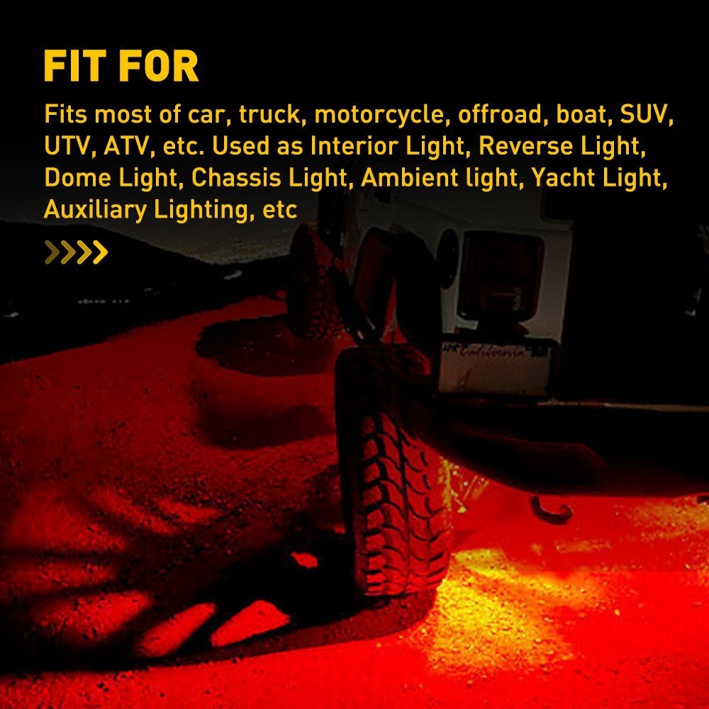 4-20PCS Universal LED Red Under Car Underbody Lights Underglow Lamps Kit Bright
