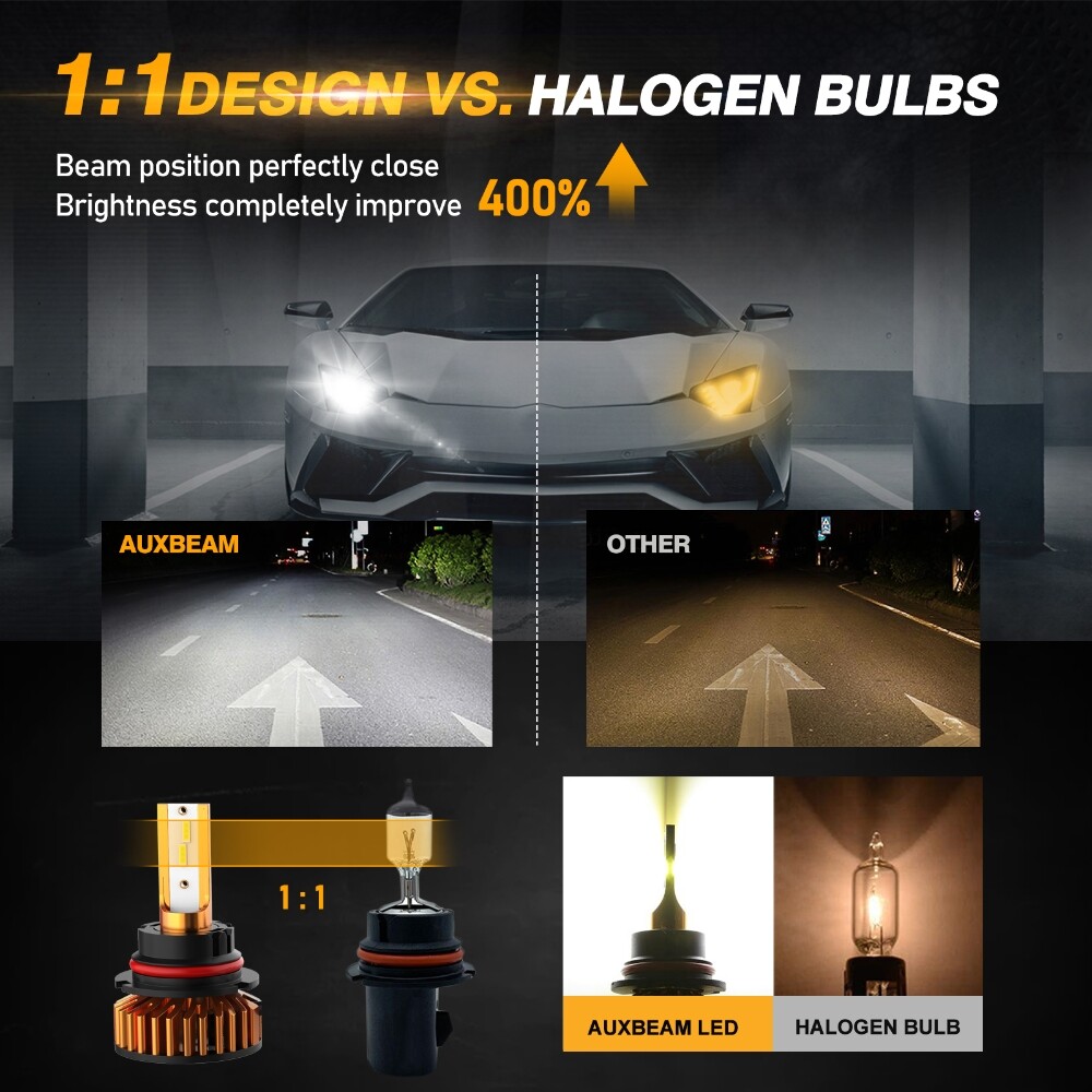 AUXBEAM 9004 LED Headlight for Dodge RAM 1500 2500 3500 1994-2001 High Low Beam