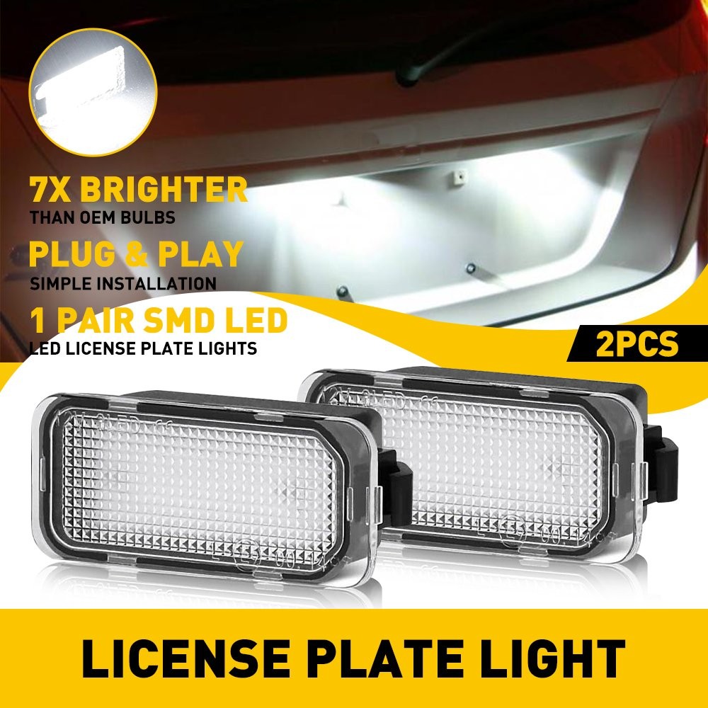 [BRIGHT WHITE] Fit Ford Edge/EcoSport XJ Jaguar LED Plate License Lights Housing