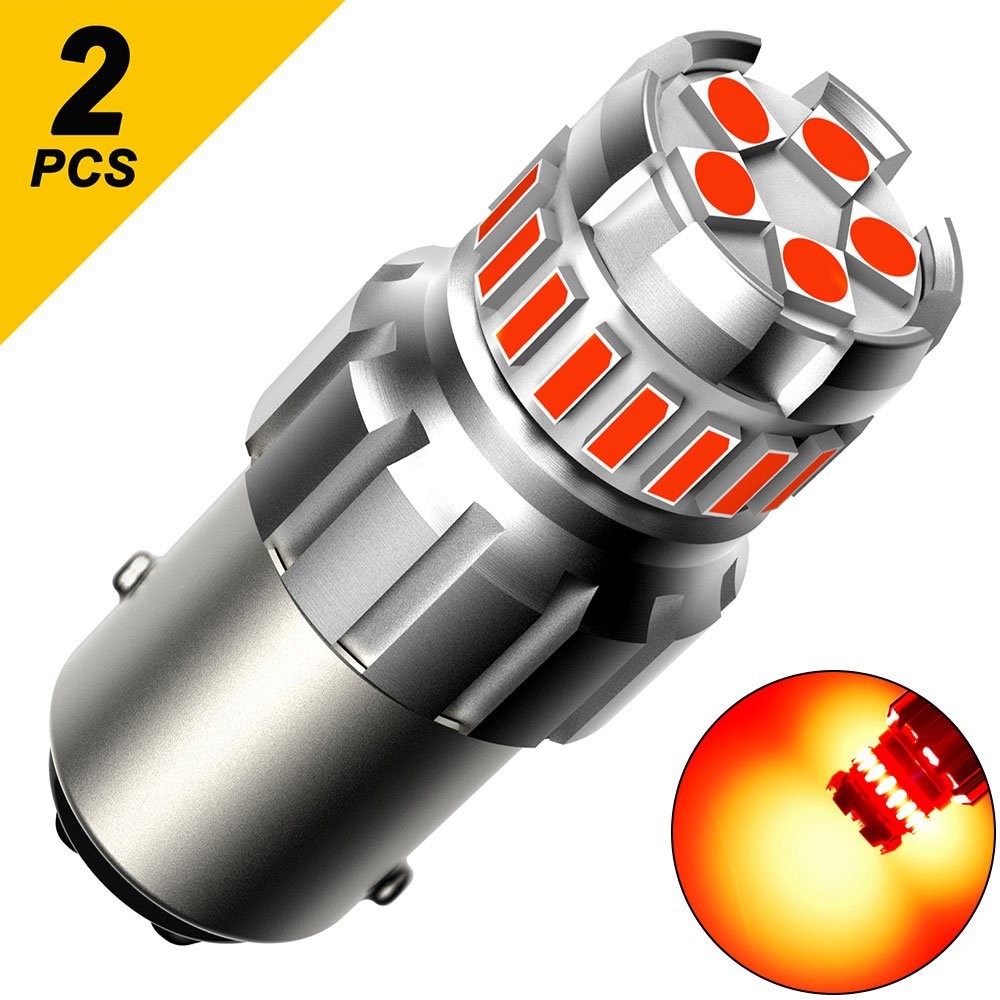 2PCS AUXITO 1157 2357 LED Brake Tail Stop Light Super Bulbs Bright Red AAA