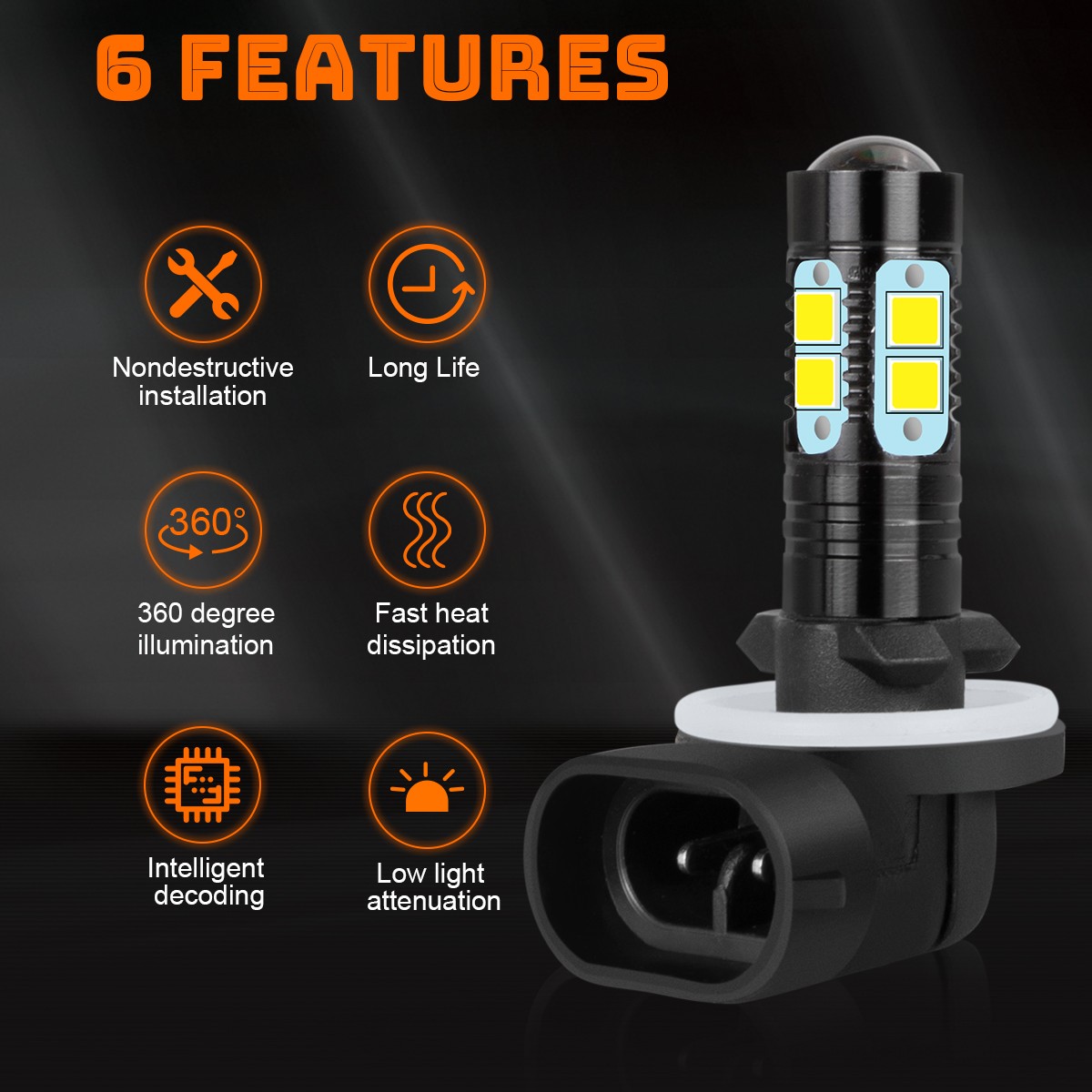2 Super Brite LED light bulb for Polaris ATV 2009 SPORTSMAN 500 HO headlight