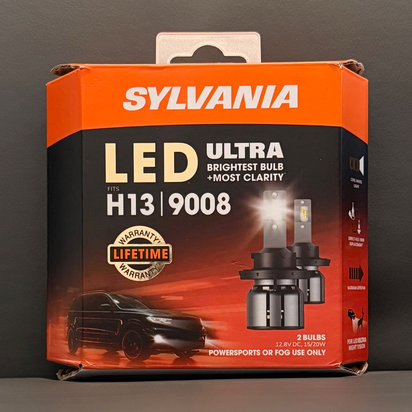 Sylvania H13 | 9008 LED ULTRA Powersports & Fog Headlight Bulb, 2 Pack