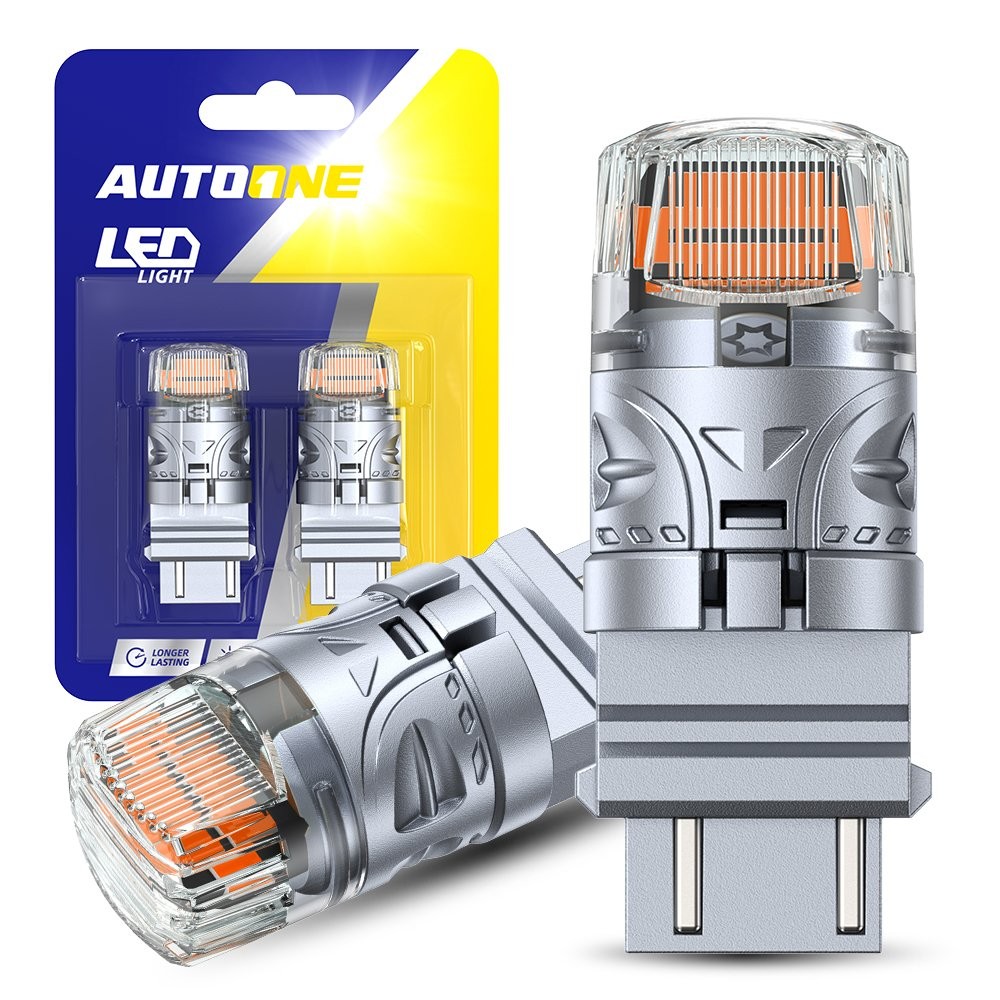 2x 16SMD Yellow Amber LED Turn 3157 Parking Signal Light Corner Bulb Canbus BRS