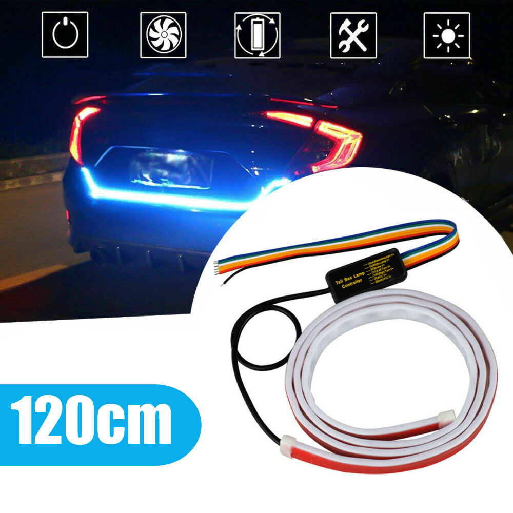 LED RGB Colorful Car Tail Lamp Flow Strip Brake Turn Signal Light Accessories
