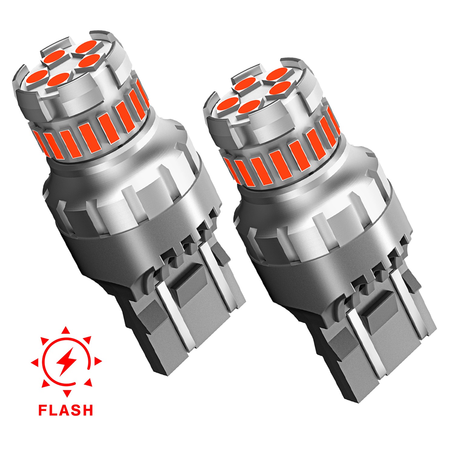 AUTOONE 7443 LED Red Strobe Flash Blinking Brake Stop Tail Parking Light Bulbs
