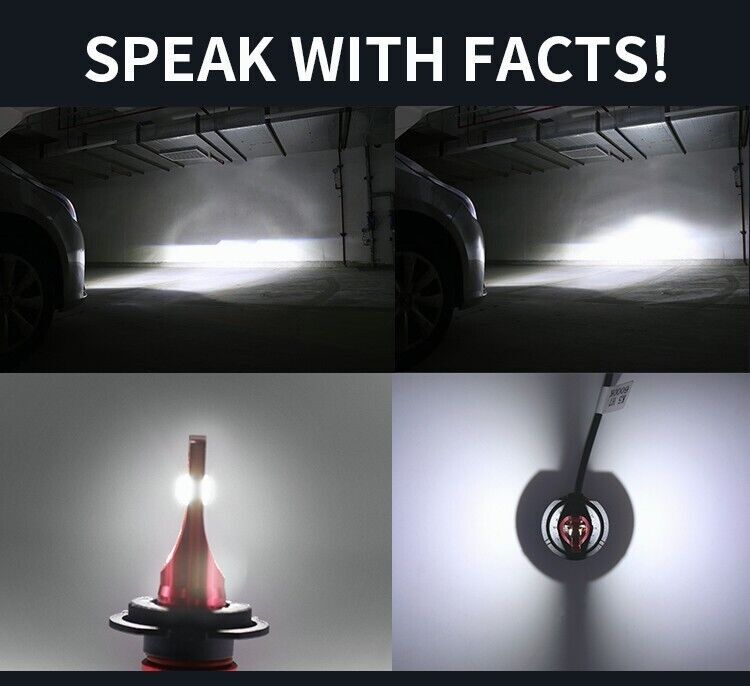 2 PCS LED Headlight 9006 HB4 6000K Low Beam Bulb White PAIR Bright 6000K