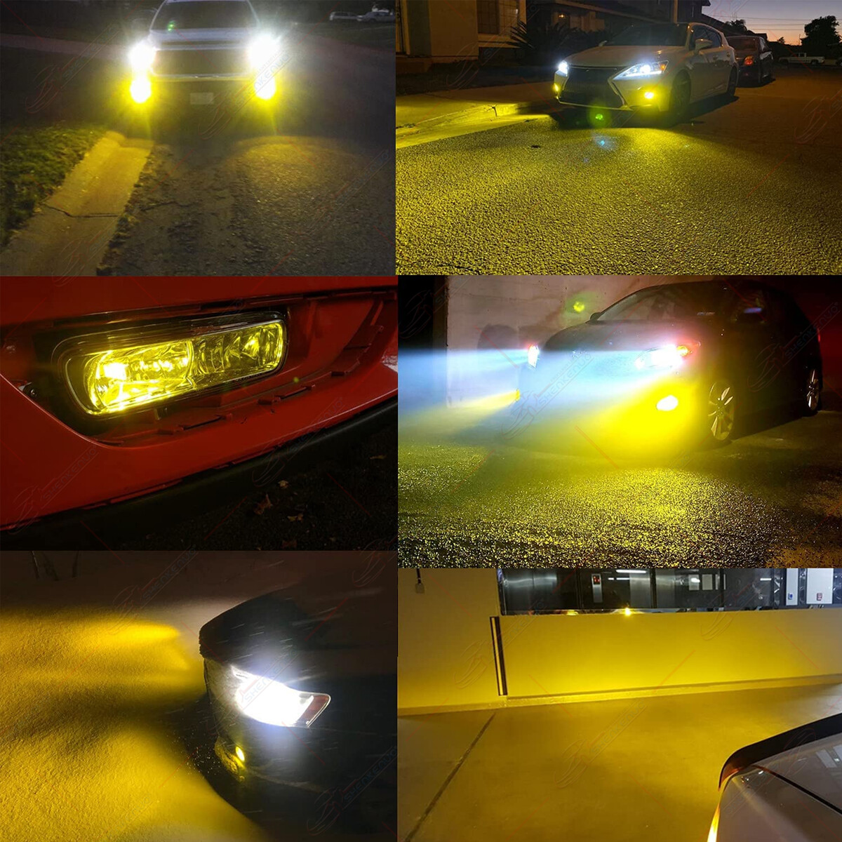 Super Bright Golden Yellow 16-SMD H11 H8 H9 LED Bulbs For DRL Driving Fog Lights